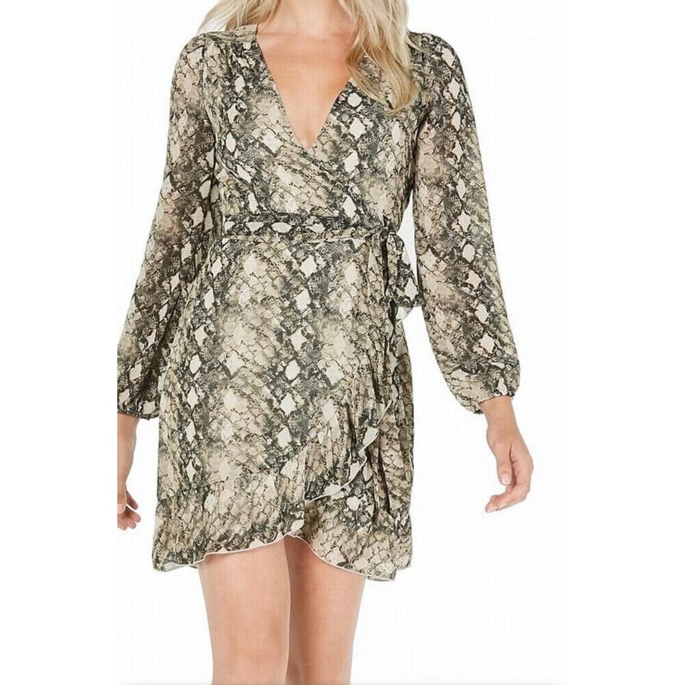 Python Leyden Print Chiffon Knee Length Flowy Wra… - image 3